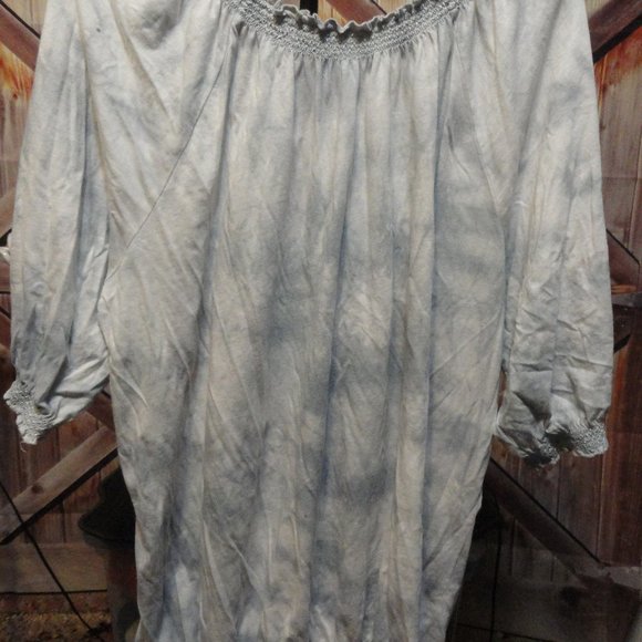 dress Barn Embroidered and beaded top blouse~tie dye style~fringe cuffs~… - Picture 5 of 5